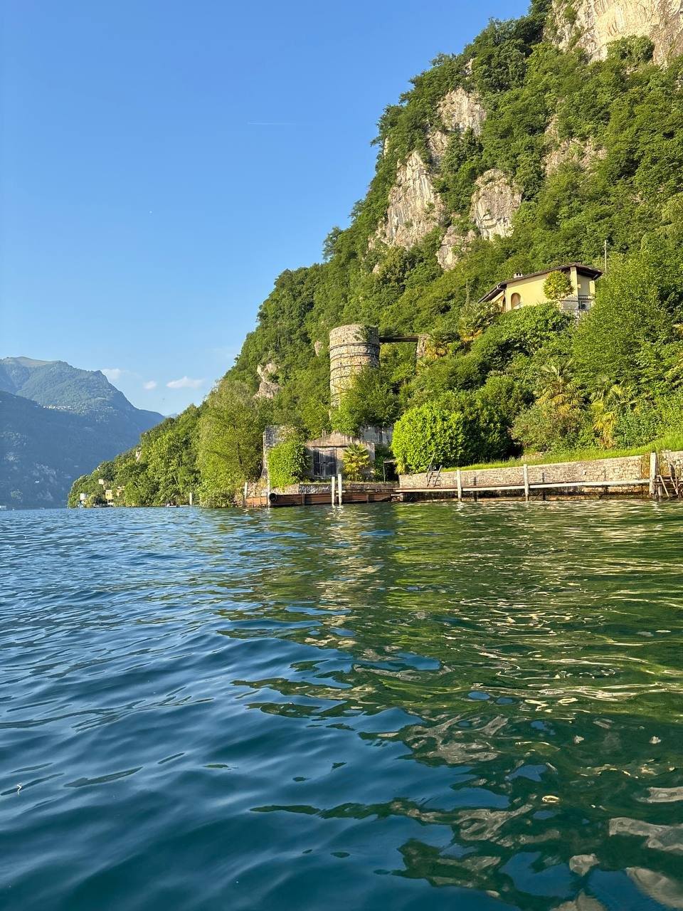 Lakeside cliffs on Lake Lugano
