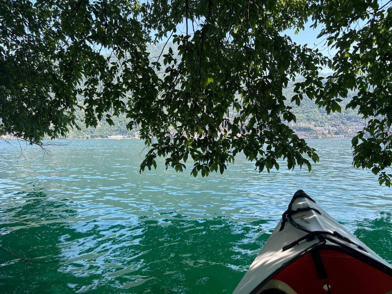 From the kayak on Lake Lugano