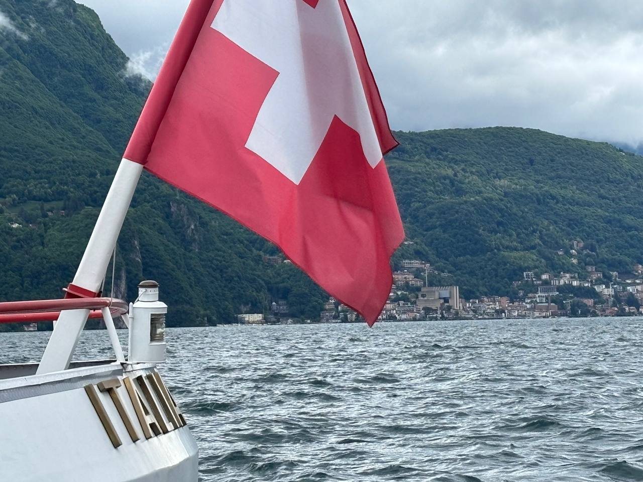 Swiss lake crossing on Lake Lugano